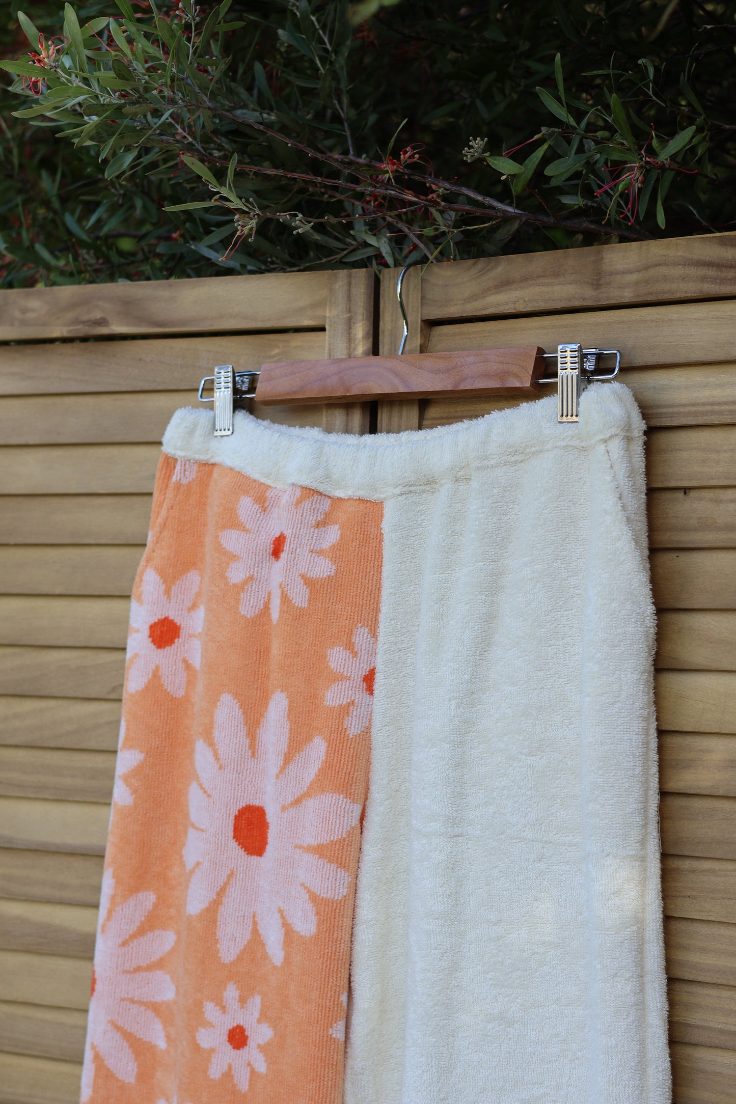 Orange Daisy Towelling Pants (S)