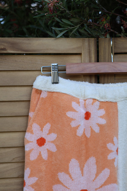 Orange Daisy Towelling Pants (S)