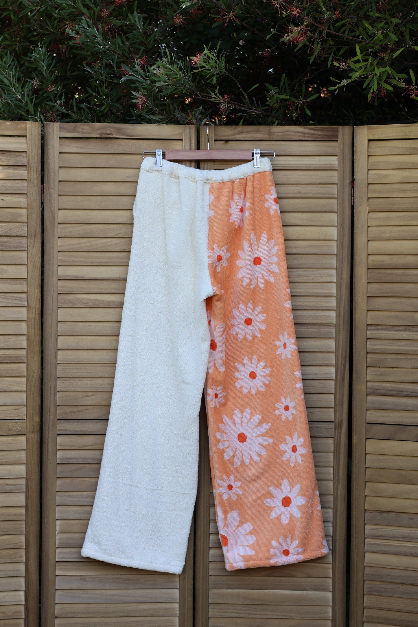 Orange Daisy Towelling Pants (S)