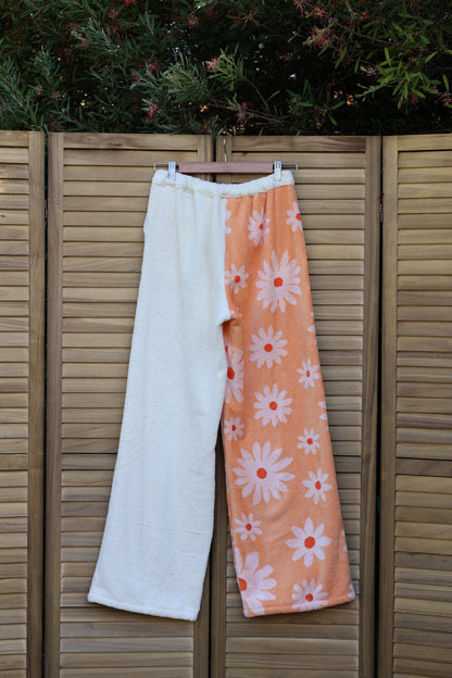 Orange Daisy Towelling Pants (S)