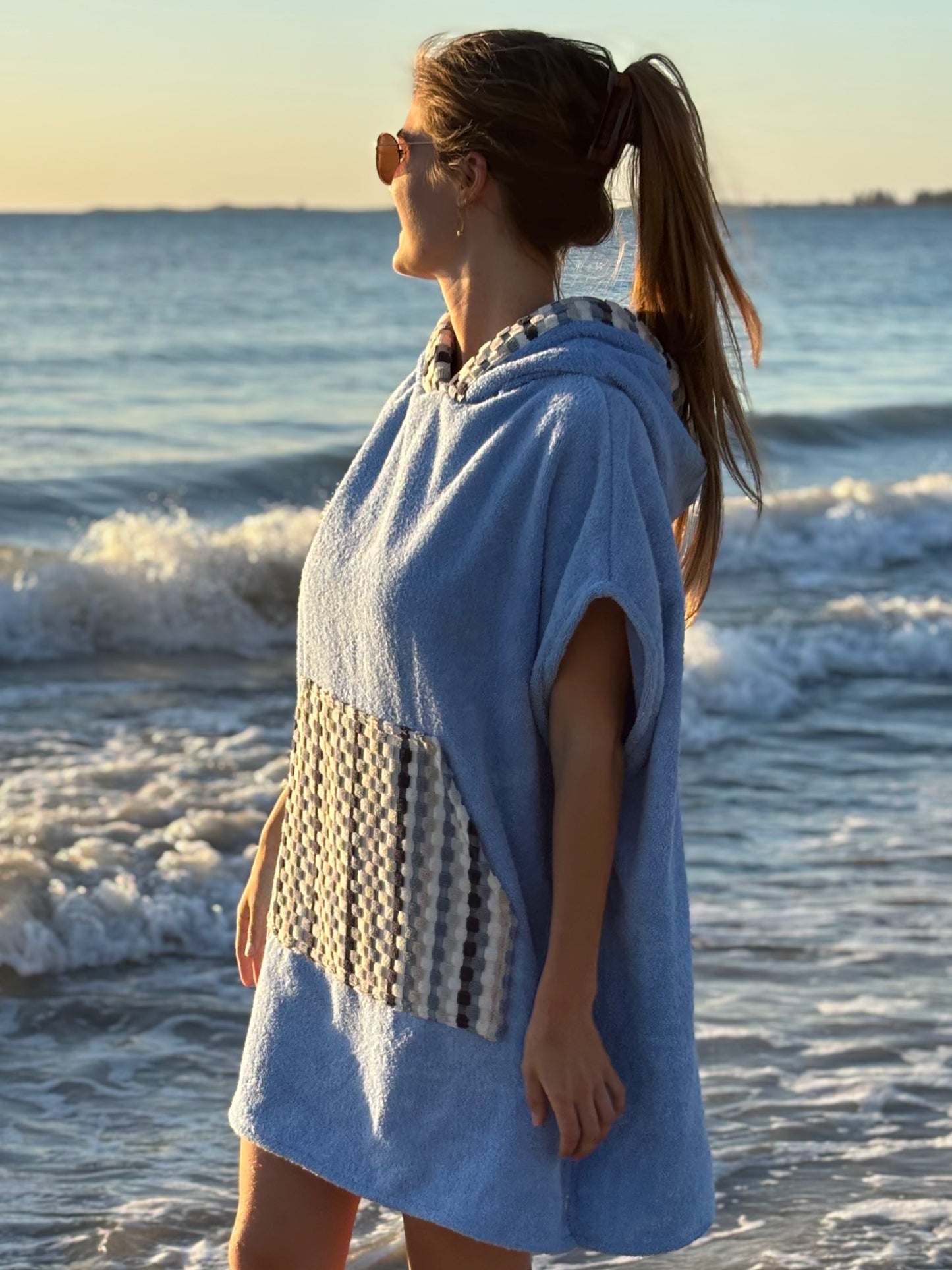 Coral Blue Hoodie Towel (Standard & Short)