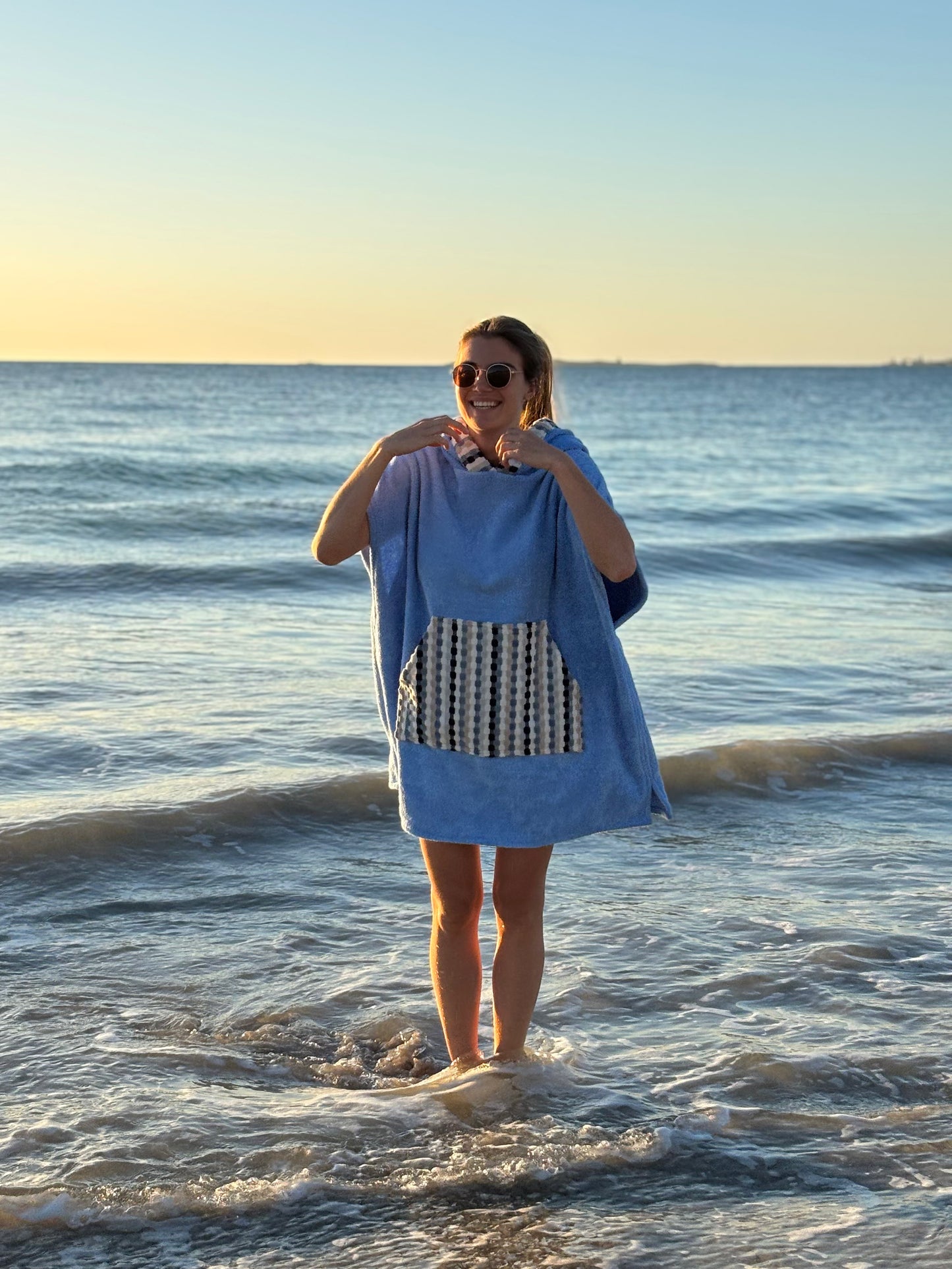 Coral Blue Hoodie Towel (Standard & Short)