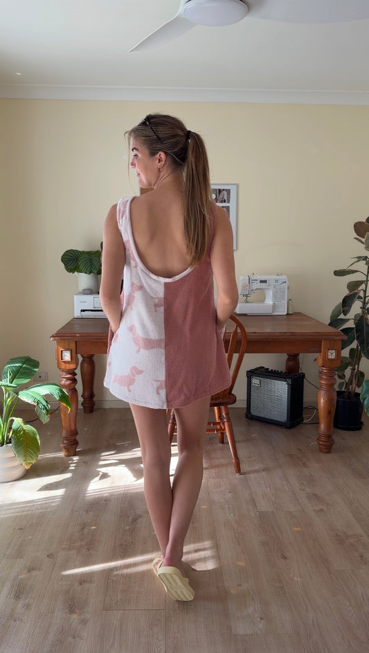 Pink Puppy (XS) Towel Dress