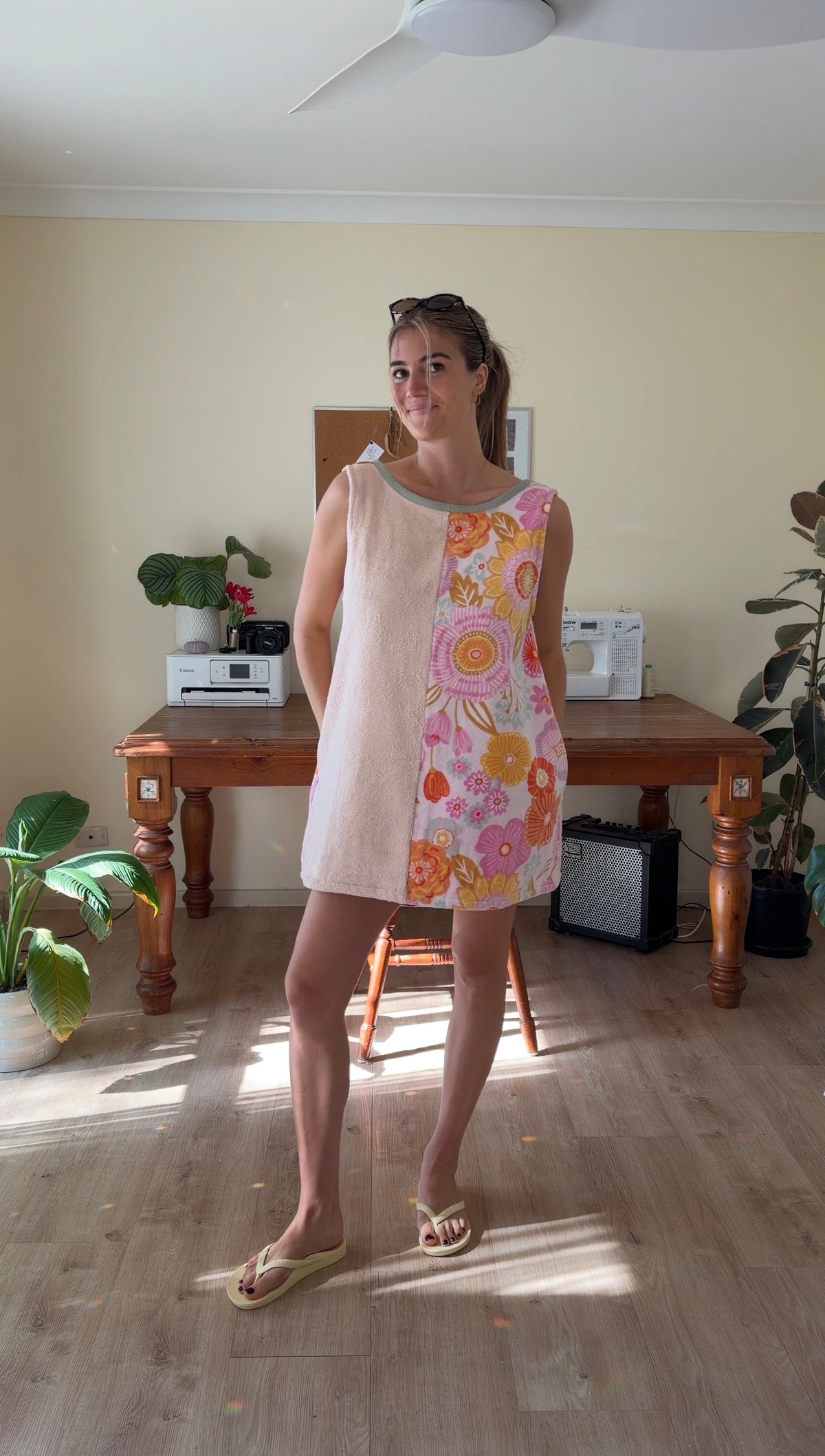 Pink Vintage Blossom (2XL) Towel Dress
